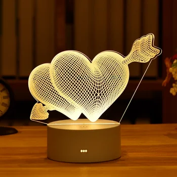 Romantična Ljubav 3D Akril Led žarulja za Dječji dom noćno svjetlo lampe za Rođendan Dekor Valentinovo Noćni lampe