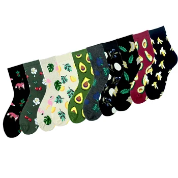 [SOPLCAALCK]Pamučne čarape Harajuku Zabavne Čarape Avokado, Ananas Višnje Flamingo Kreativna Slatka Čarape, Ženske Скарпетки Кальцет Соккен