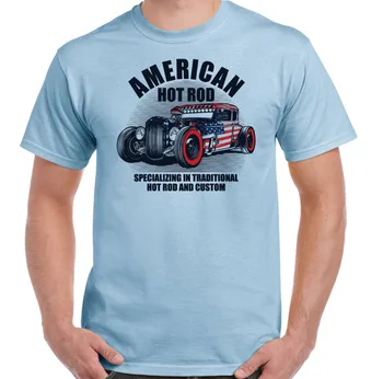 Najnovije majica 2019 godine Za muškarce s okruglog izreza pamučna t-shirt Američki Hot-Rod Muška t-shirt Klasični Američki Plin Custom t-Shirt vozač 4