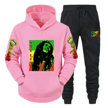 Bob Marley Харадзюку Zima toplo crno runo majica sa kapuljačom Moda dugih Rukava + Elastične Hlače Odijelo Sportski Casual muške vanjska odjeća 5
